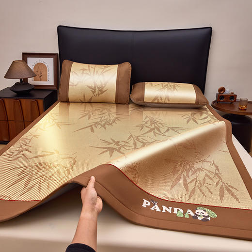 【春夏上新】自然醒A类竹韵熊猫系列三明治复合冰藤席（可水洗机洗）QJ 商品图11