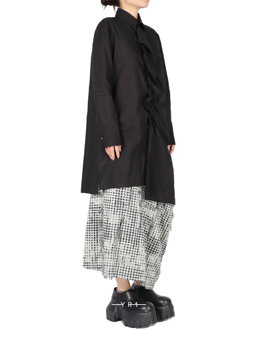 Y's | 黑色荷叶边衬衫 商品图2