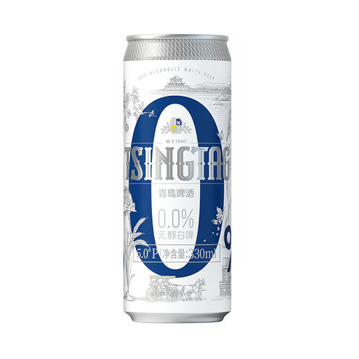 青岛啤酒 5°P无醇白啤 330ml/1听/6听/24听 商品图0