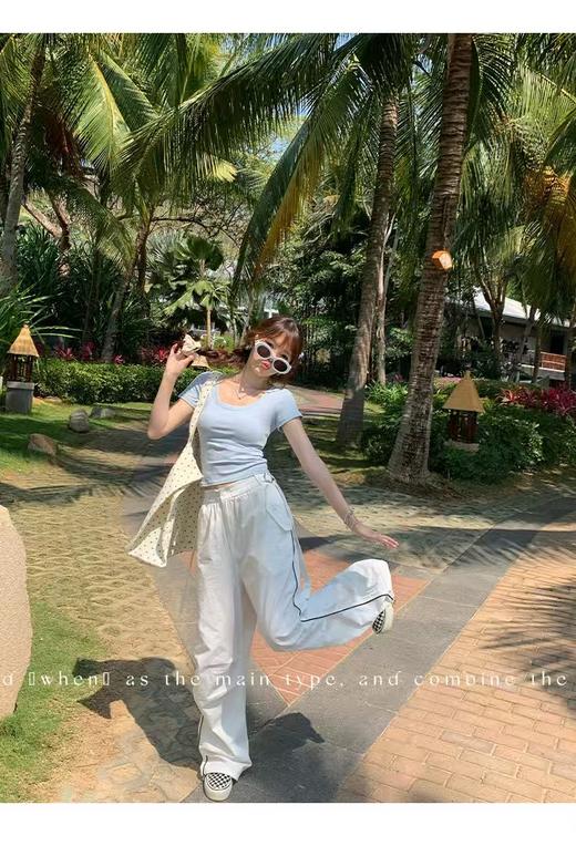 自营【特价T恤】王炸爆款～大U领！螺纹棉韩系百搭低领弹力短款短袖T恤0 6003-喜出 商品图4