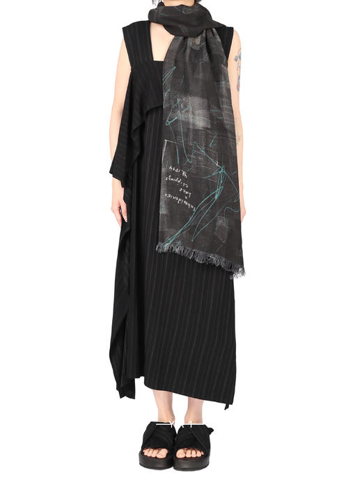 Y's | 暗格纹手绘印花长围巾 商品图3