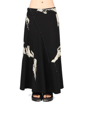 Y's | 漂白不规则牛仔长裙