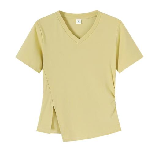 自营【特价T恤】王炸爆款～V领开叉修身款！螺纹棉韩系开叉百搭短袖T恤0 2399-喜出 商品图7