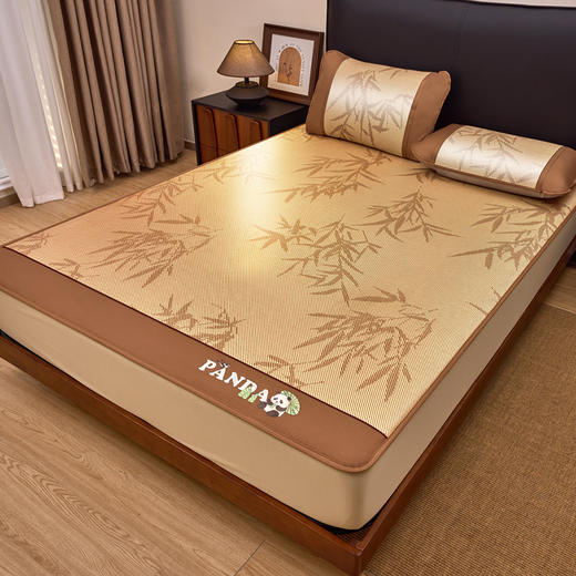 【春夏上新】自然醒A类竹韵熊猫系列三明治复合冰藤席（可水洗机洗）QJ 商品图4