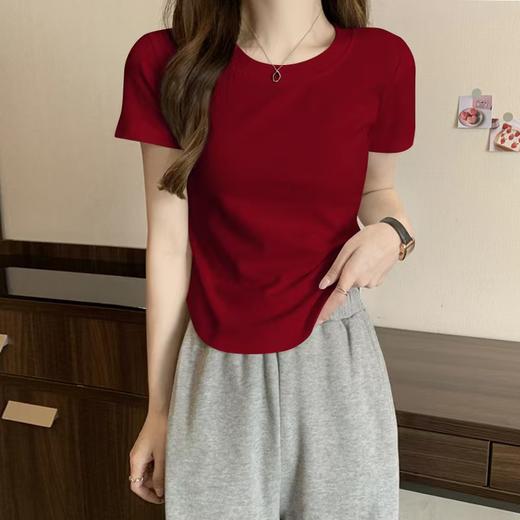 自营【特价T恤】王炸爆款～太喜欢啦！夏季短袖弧形下摆纯欲随意搭短袖T恤0 2330-喜出 商品图5