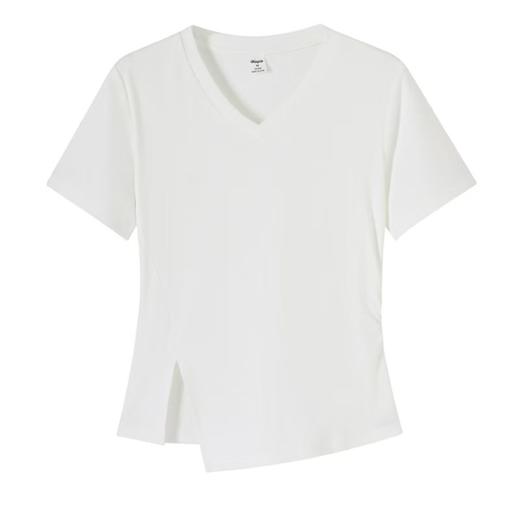 自营【特价T恤】王炸爆款～V领开叉修身款！螺纹棉韩系开叉百搭短袖T恤0 2399-喜出 商品图5