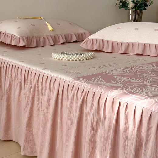 【春夏上新】自然醒A类600克豆豆乙纶全PE轻奢上下拼双面提花床裙款凉感软席（可水洗机洗）QJ 商品图9