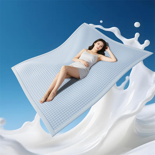 【春夏上新】自然醒A类500克面料豆豆复合三明治乙纶全PE爱格纯色系列凉感软席（可水洗机洗）QJ 商品图4