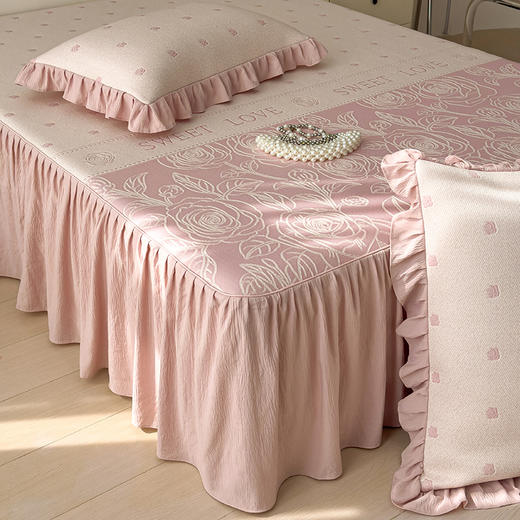 【春夏上新】自然醒A类600克豆豆乙纶全PE轻奢上下拼双面提花床裙款凉感软席（可水洗机洗）QJ 商品图7