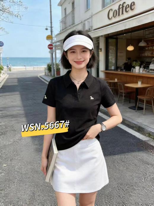LS竹纤维女士时尚POLO刺绣半袖5667 商品图2