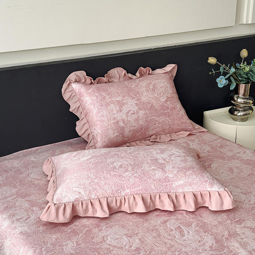 【春夏上新】自然醒A类600克豆豆乙纶全PE玫瑰系列双面提花床裙款床盖款凉感软席（可水洗机洗）QJ 商品图12