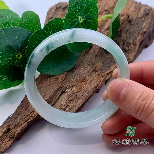 派瑞翡翠 翡翠手镯 糯种 飘花 商品图3