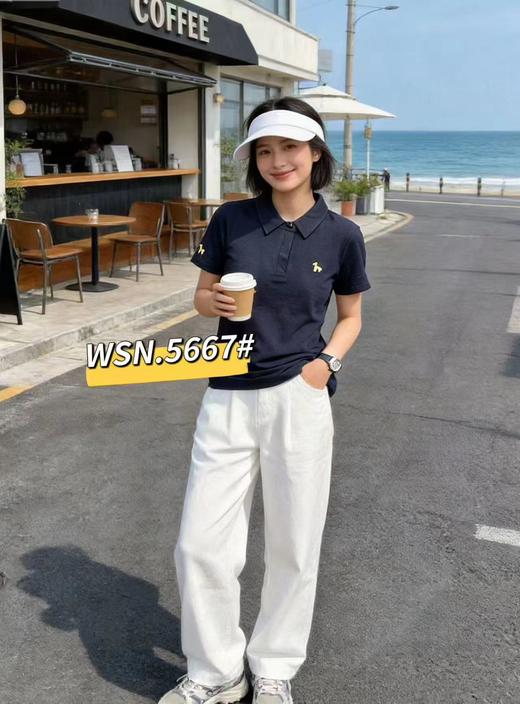 LS竹纤维女士时尚POLO刺绣半袖5667 商品图1