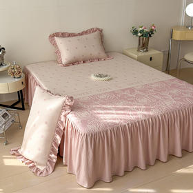 【春夏上新】自然醒A类600克豆豆乙纶全PE轻奢上下拼双面提花床裙款凉感软席（可水洗机洗）QJ