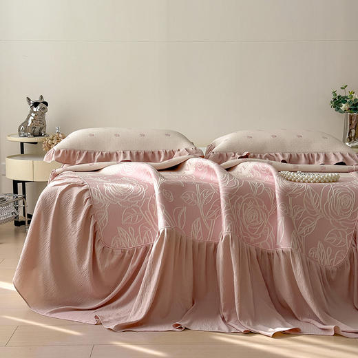 【春夏上新】自然醒A类600克豆豆乙纶全PE轻奢上下拼双面提花床裙款凉感软席（可水洗机洗）QJ 商品图13