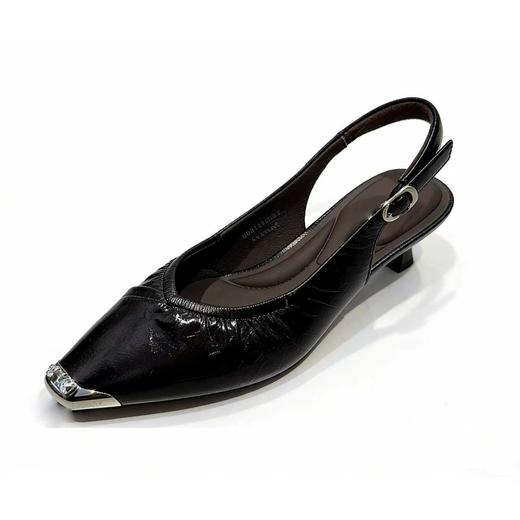 【牛皮革】西村名物夏季新款羊皮内里内垫舒适低跟前包后空小尖头时尚后空鞋U26AH18321 商品图1