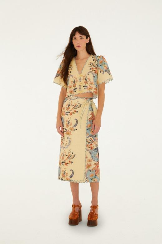 Farm Rio - Beauty Butter Short Sleeve Top - Boho - 女装 - 上衣 - 波希米亚 商品图0