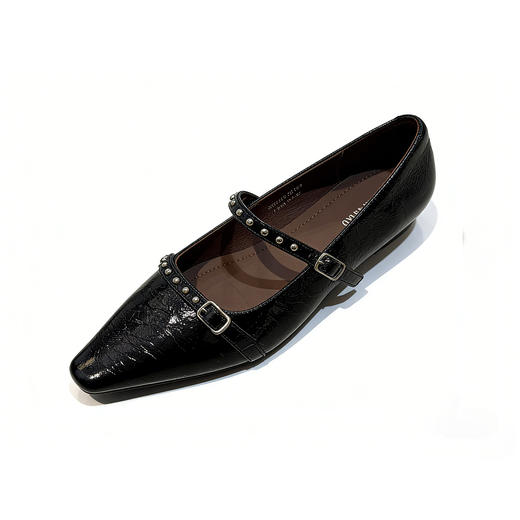 【牛皮革】西村名物2026年春季新款羊皮内里内垫舒适低跟纯色玛丽珍时尚浅口单鞋U26AE17291 商品图1