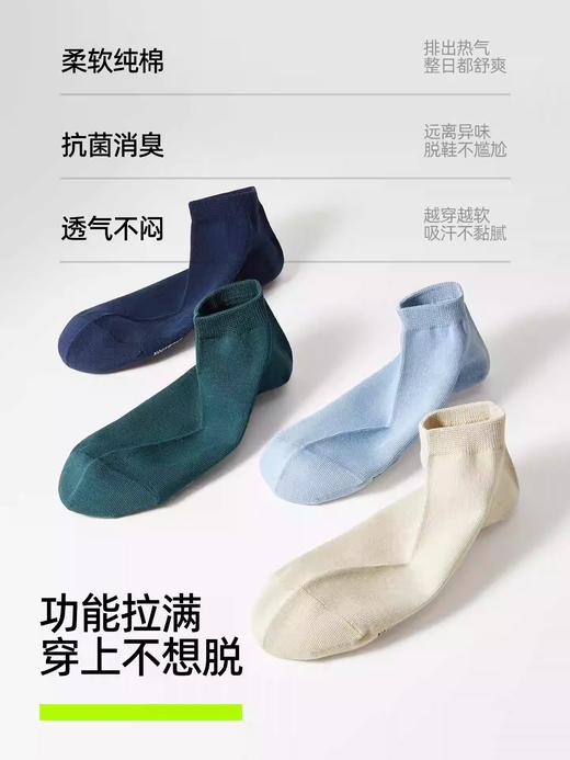 【10A抗菌】有棵树袜子男士短袜夏季薄款纯棉透气运动吸汗防臭短 商品图1