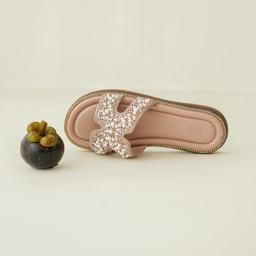 【轻奢钻饰】西村名物2026年夏季新款低跟平底钻饰优雅夏日拖鞋T26BJ20171 商品图8