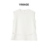 VIMAGE纬漫纪2026夏季新款莱赛尔亚麻通勤时尚显瘦无袖上衣V2513235 商品缩略图0