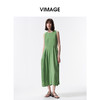 VIMAGE纬漫纪2026夏季新款慵懒宽松森林绿莫代尔无袖垂坠连衣裙V2507206 商品缩略图3