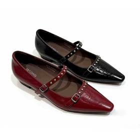 【牛皮革】西村名物2026年春季新款羊皮内里内垫舒适低跟纯色玛丽珍时尚浅口单鞋U26AE17291