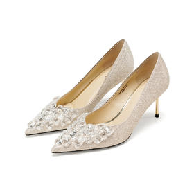 Westory2026年春季尖头高跟鞋婚鞋宴会鞋浅口单鞋W26AE51331