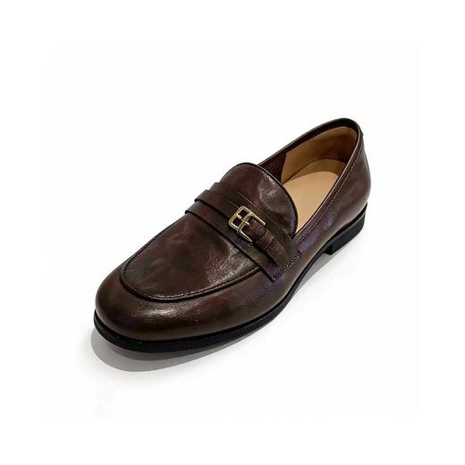 【牛皮革】西村名物2026年春季新款半牛皮里+绒布里/牛皮垫舒适低跟软面深口单鞋乐福鞋X26AM17521 商品图1