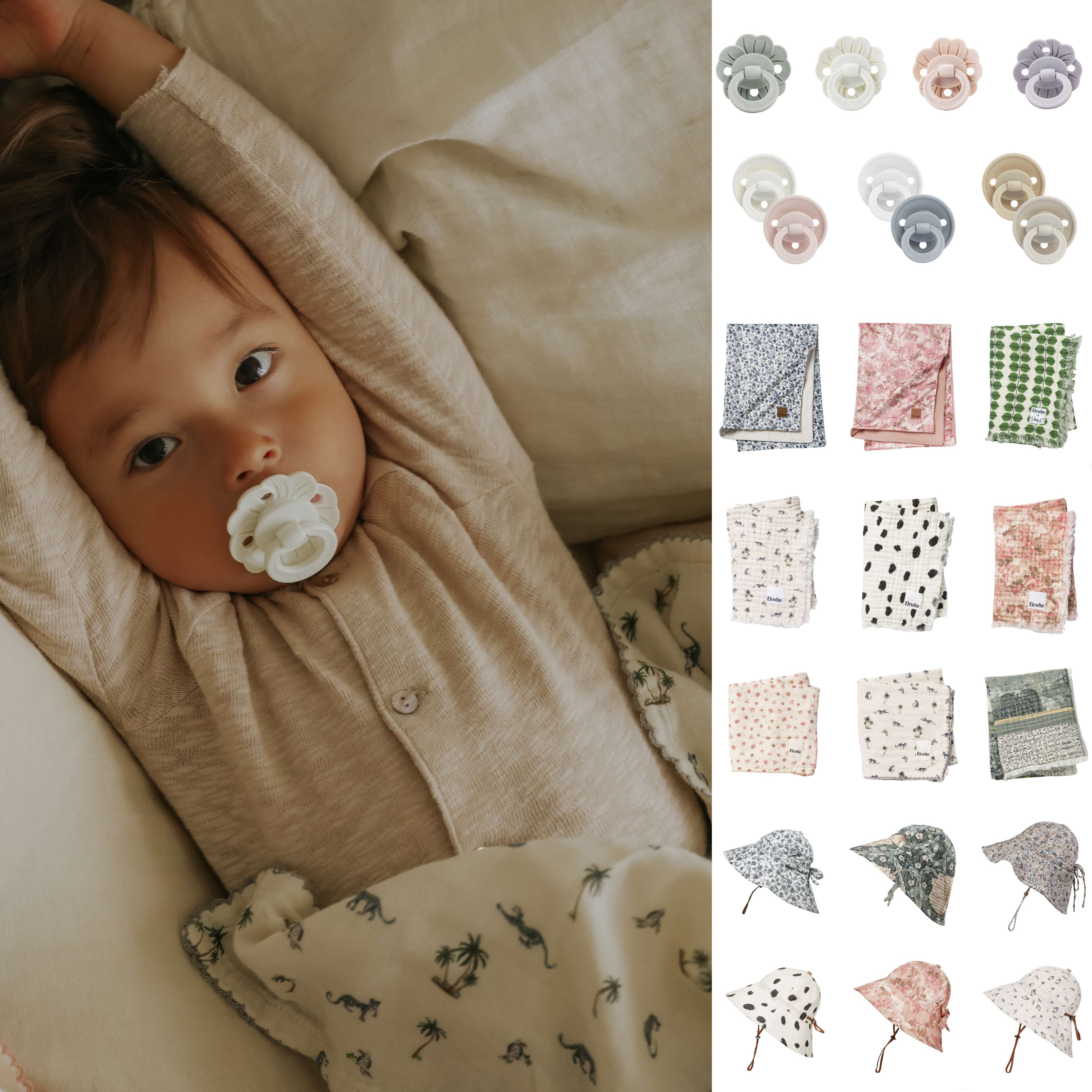 Elodie 26SS  宝宝毯子安抚奶嘴遮阳帽围巾