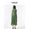 VIMAGE纬漫纪2026夏季新款慵懒宽松森林绿莫代尔无袖垂坠连衣裙V2507206 商品缩略图4