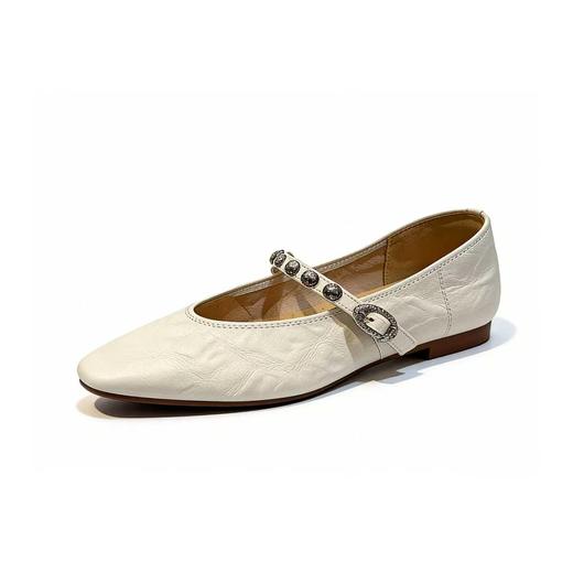 【羊皮革】西村名物2026年春季新款羊皮内里猪皮内垫舒适平底时尚玛丽珍浅口单鞋U26AE17061 商品图1