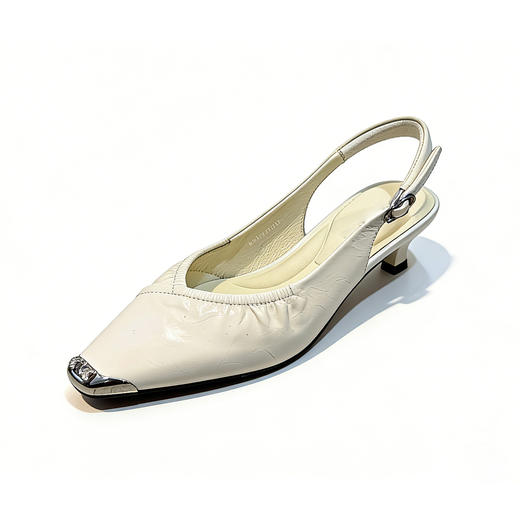 【牛皮革】西村名物夏季新款羊皮内里内垫舒适低跟前包后空小尖头时尚后空鞋U26AH18321 商品图2