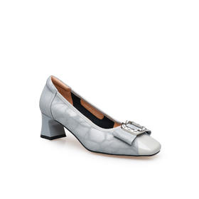 豪麟名鞋奥莱迪嘉女鞋皮鞋牛皮革/织物DJCMO61WP208灰色  原价1660元