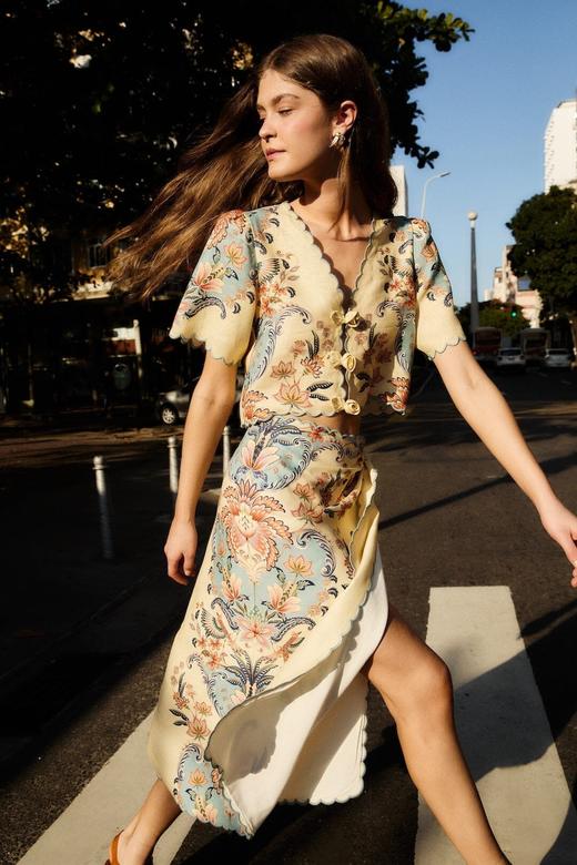 Farm Rio - Beauty Butter Midi Skirt - Boho - 女装 - 中长裙 - 波希米亚 商品图3