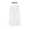 VIMAGE纬漫纪2026夏季新款莱赛尔亚麻高腰简约百搭显瘦半身裙V2506216 商品缩略图0