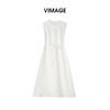 VIMAGE纬漫纪2026夏季新款舒适莱赛尔亚麻无袖收腰a字连衣裙V2507213 商品缩略图0