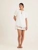 PEONY - Embroidered Poets Mini Dress - Gardenia - 女装 - 连身裙 - 白色 商品缩略图1