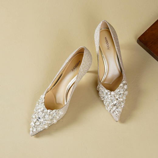 Westory2026年春季尖头高跟鞋婚鞋宴会鞋浅口单鞋W26AE51331 商品图8