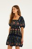 Farm Rio - Stitched Garden Mini Dress - Navy Blue - 女装 - 连身裙 - 深蓝色 商品缩略图1