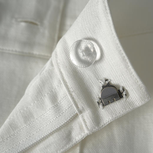 VIMAGE纬漫纪2026夏季新款莱赛尔亚麻高腰直筒白色休闲通勤显瘦短裤V2505225 商品图4