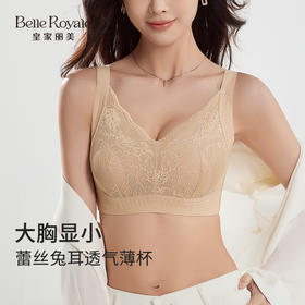 皇家丽美2026新款大胸显小内衣女聚拢收副乳透气宽肩带提拉隐形粉底液文胸WW946-1