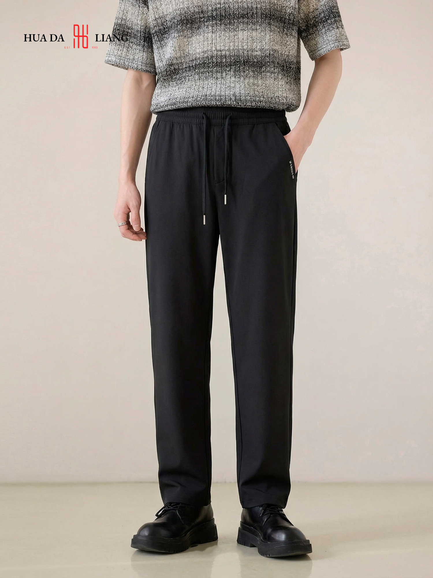 男装26春夏新品松紧直筒平脚长裤2219-A6501