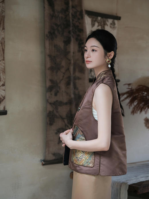 盛唐牡丹盛奢系列 | 螺钿大漆彩绘西阵织马甲 商品图1