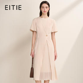 EITIE爱特爱夏季新品高腰修身优雅拼接连衣裙7807513