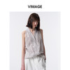 VIMAGE纬漫纪V领显瘦休闲无袖印花上衣2026夏季新款V2513220 商品缩略图2