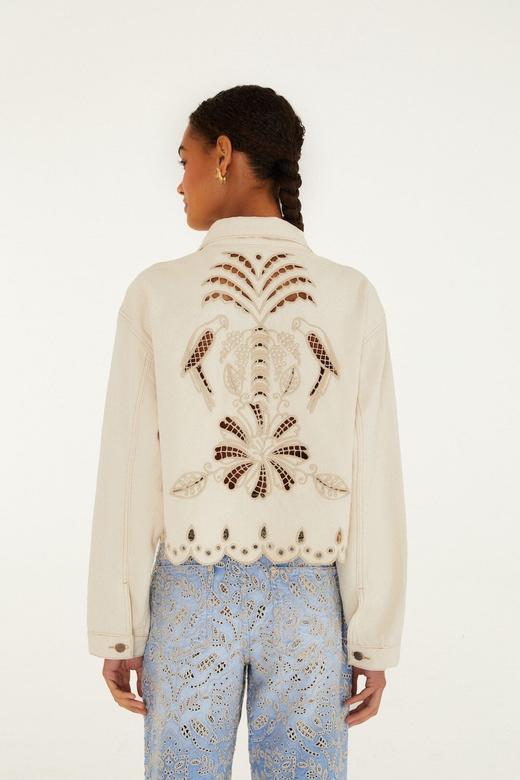 Farm Rio - Canva Richelieu Jacket - Off-White - 女装 - 夹克 - 米色 商品图2