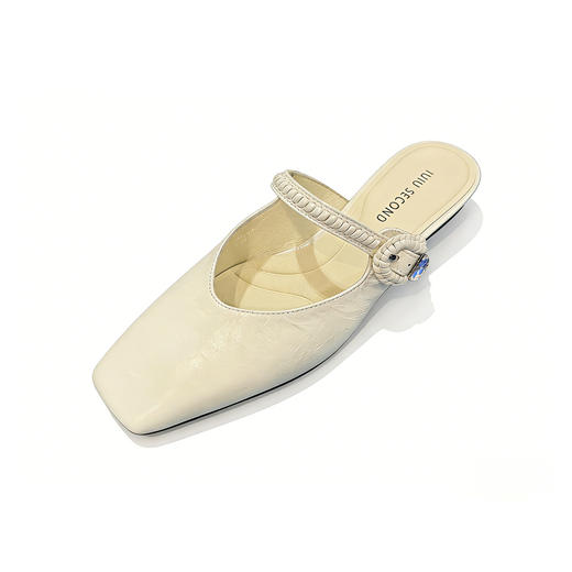 【牛皮革】西村名物2026年夏季新款羊皮内里内垫舒适高跟编织盘带前包后空时尚空鞋U26AH18341 商品图1