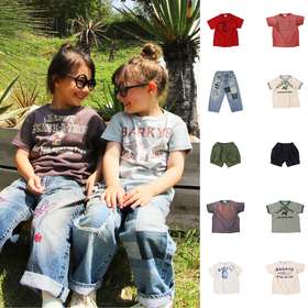 DENIM DUNGAREE 26SS新波段 宝宝夏季短袖短裤牛仔裤