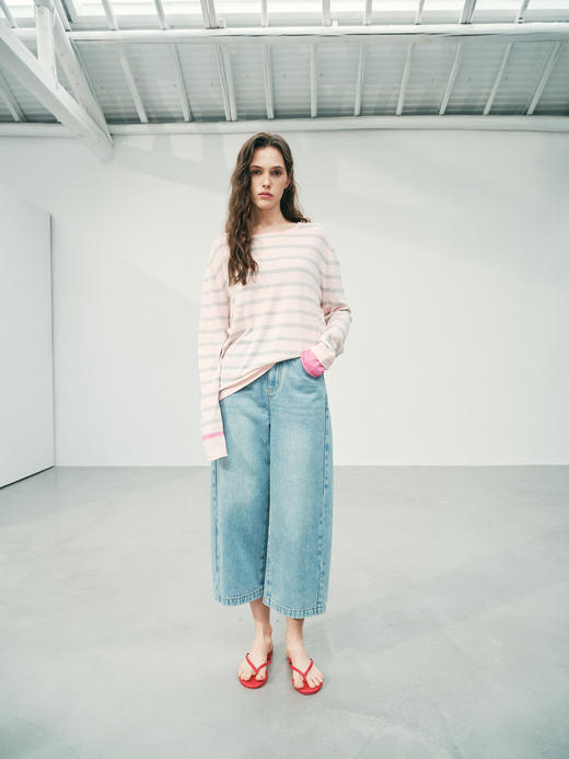 真丝天丝撞色条纹衫 商品图3